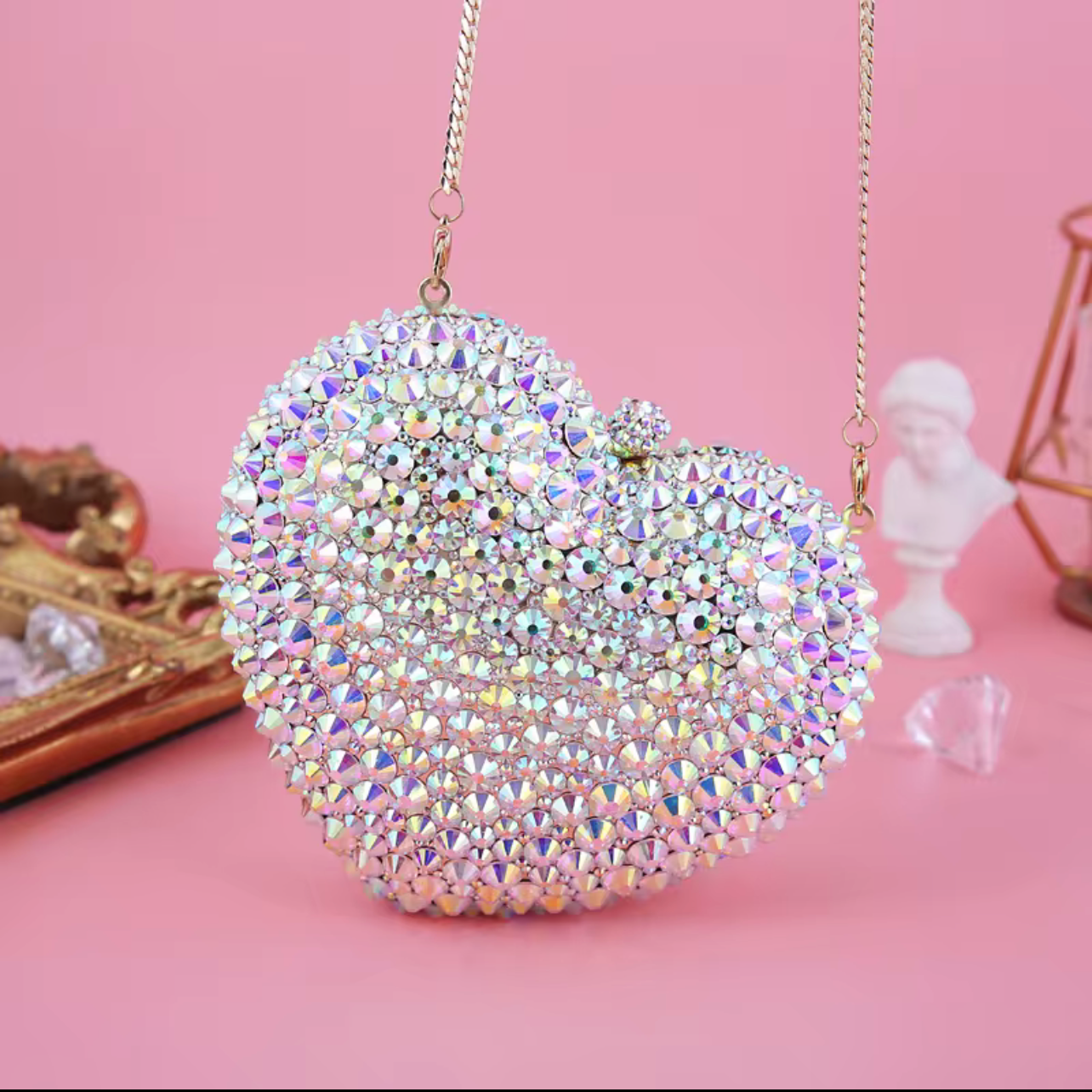 LOVE RHINESTONE PURSE
