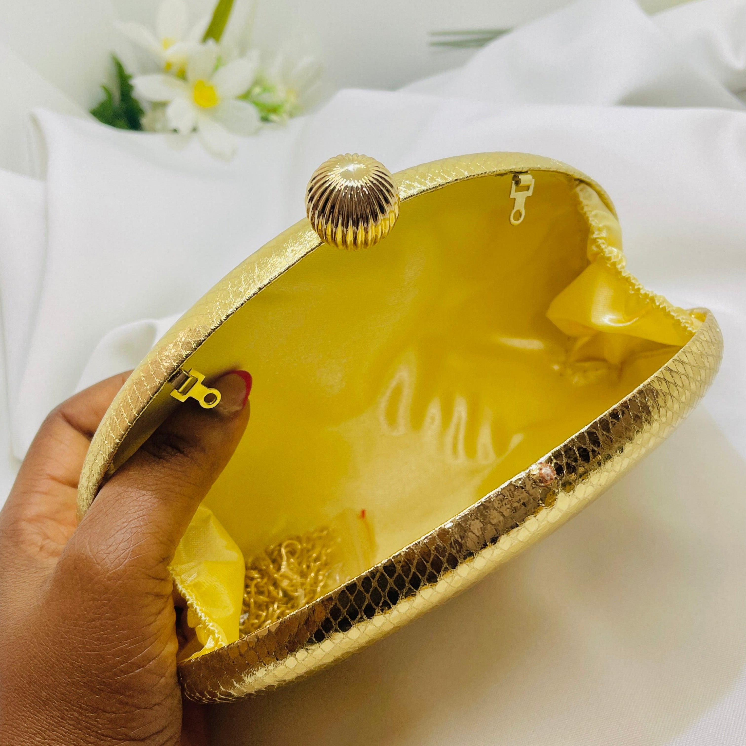 GOLD SNAKESKIN PURSE
