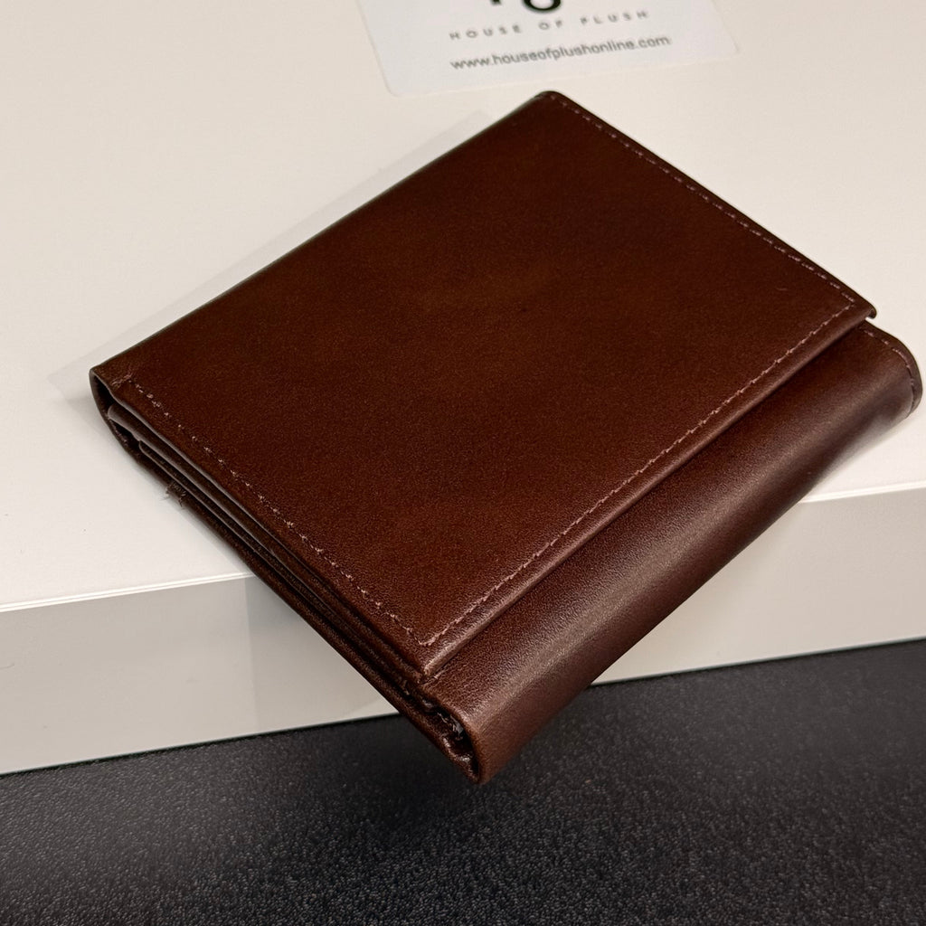Mens RFID Trifold Genuine Leather Wallet