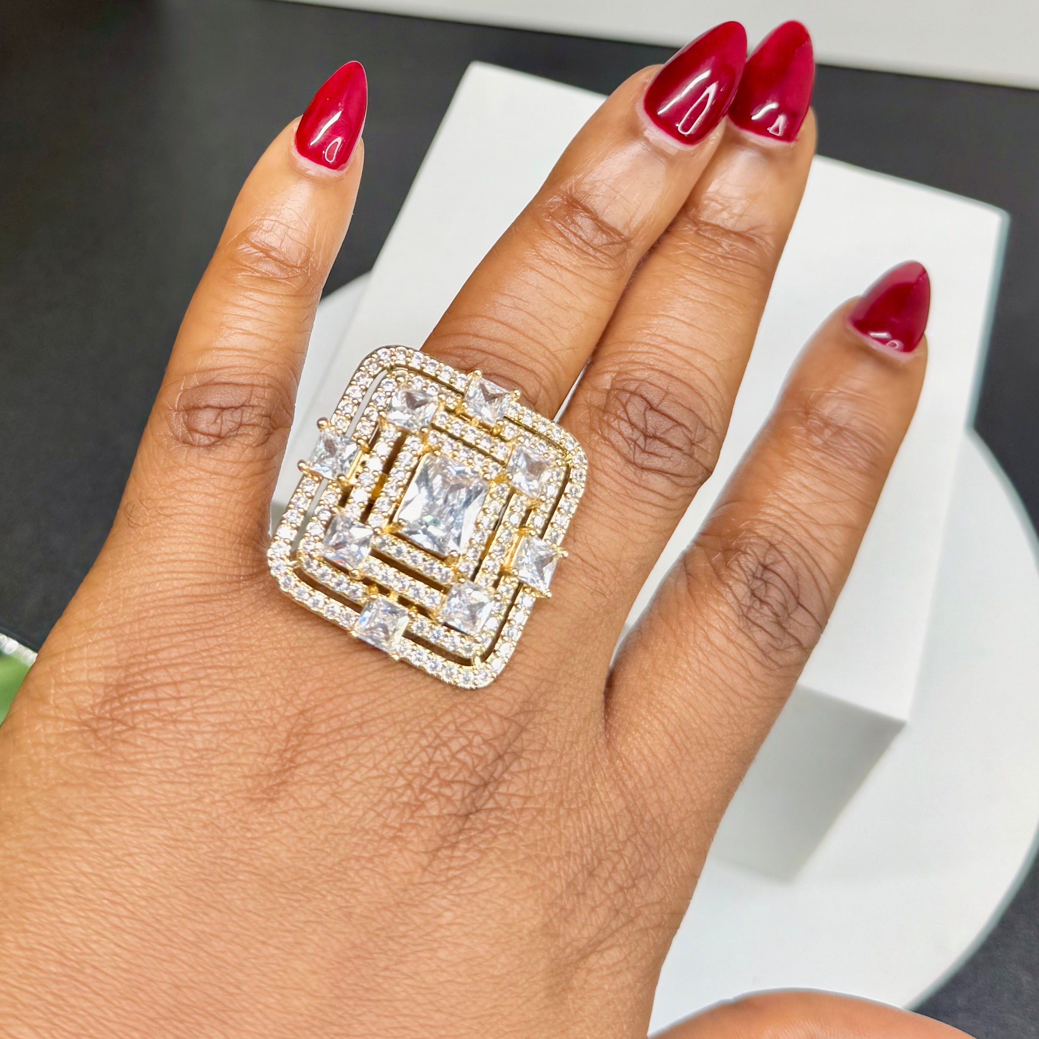 PYRAMID CZ RING