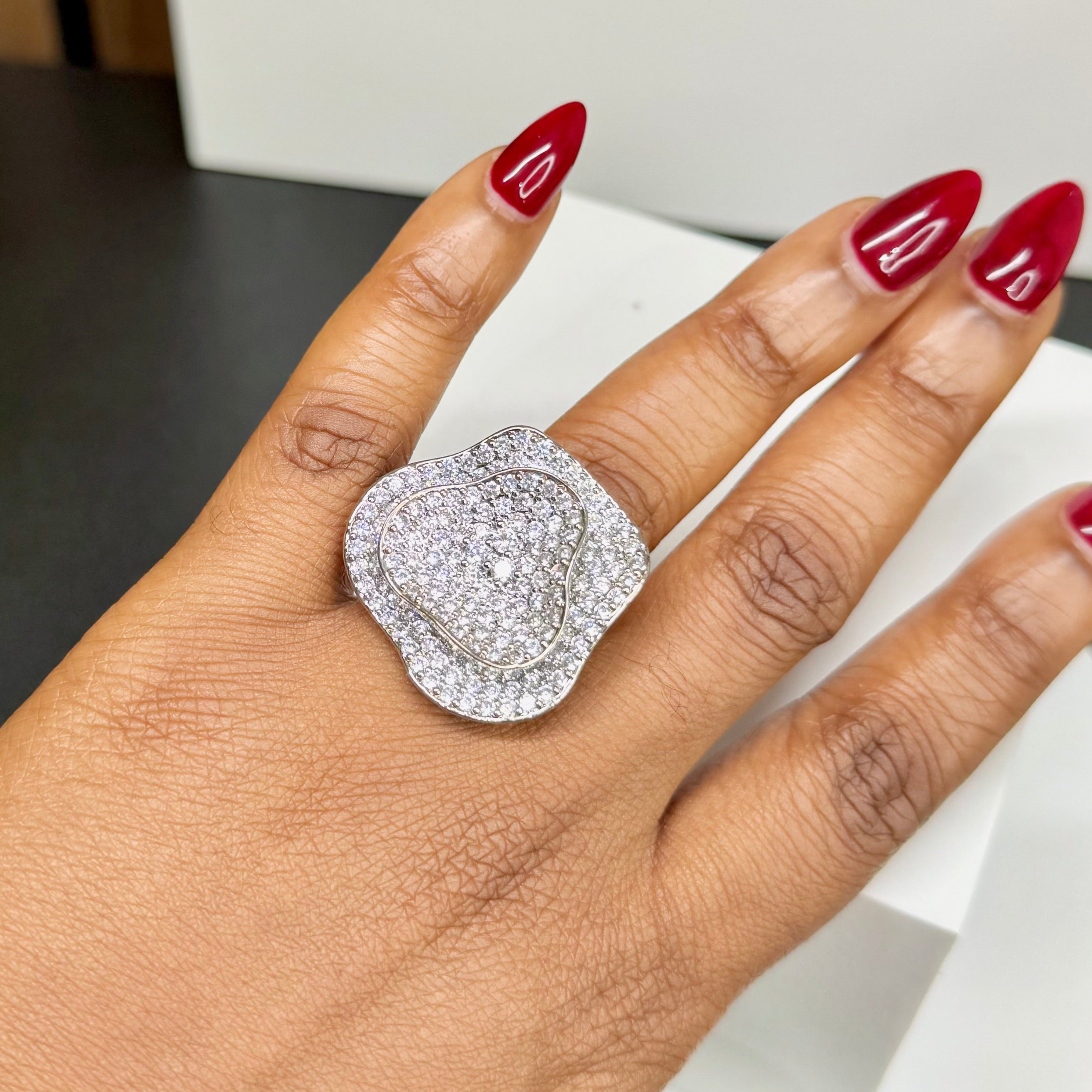 CZ FOUNTAIN COCKTAIL RING