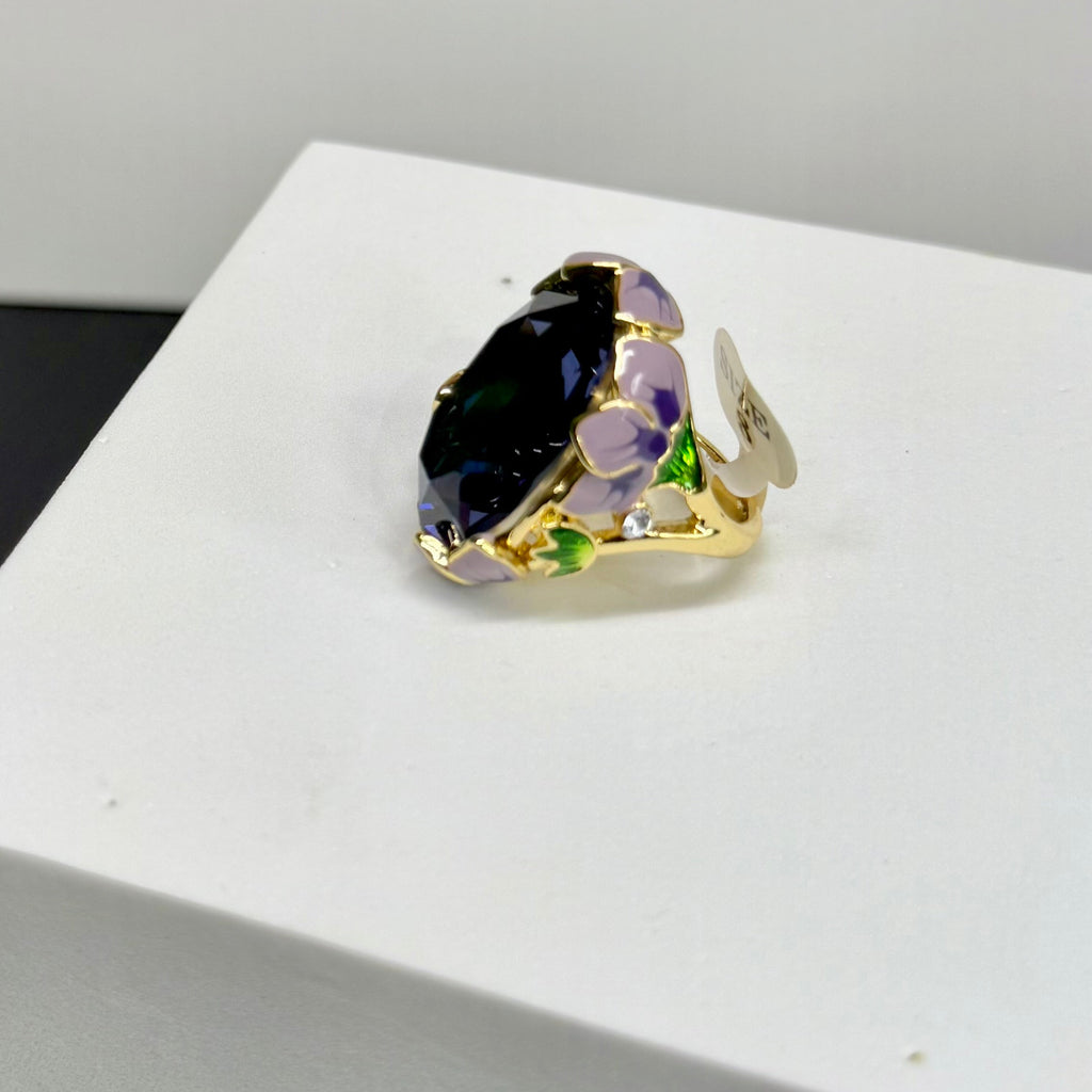 PURPLE GEM FLORAL RING