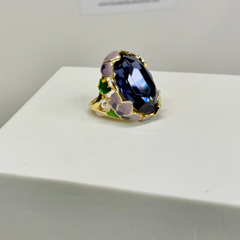 PURPLE GEM FLORAL RING