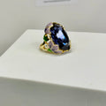 PURPLE GEM FLORAL RING