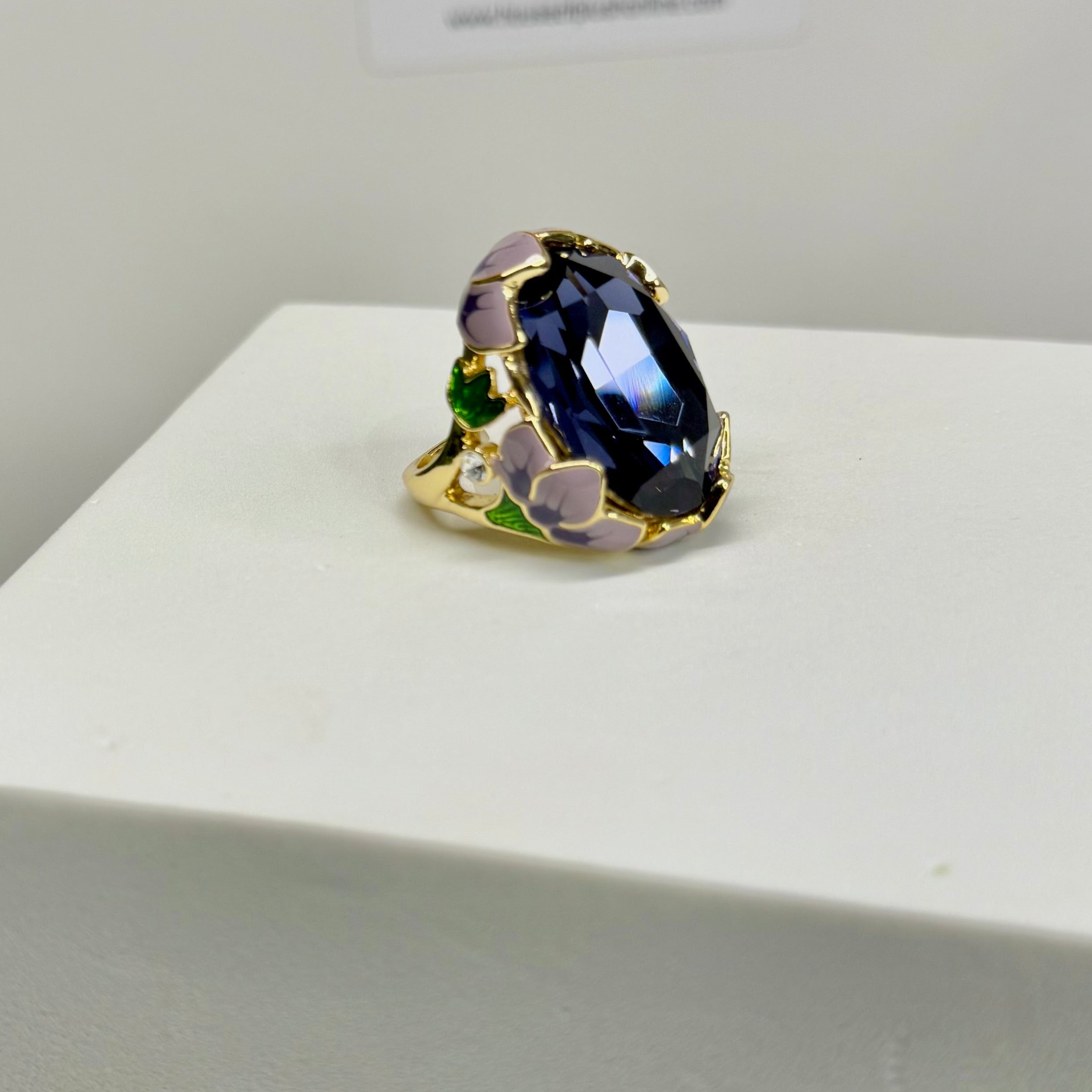 PURPLE GEM FLORAL RING