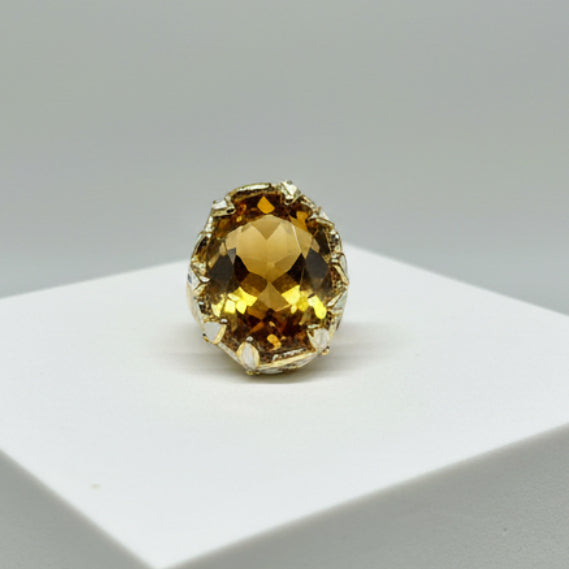 AMBER BLOOM COCKTAIL RING