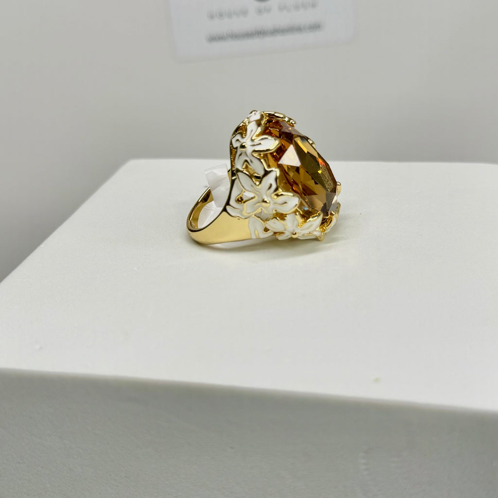 AMBER BLOOM COCKTAIL RING