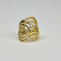 GOLD-PLATED VINE COCKTAIL RING
