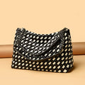CHECKERED WEAVE TOTE BAG