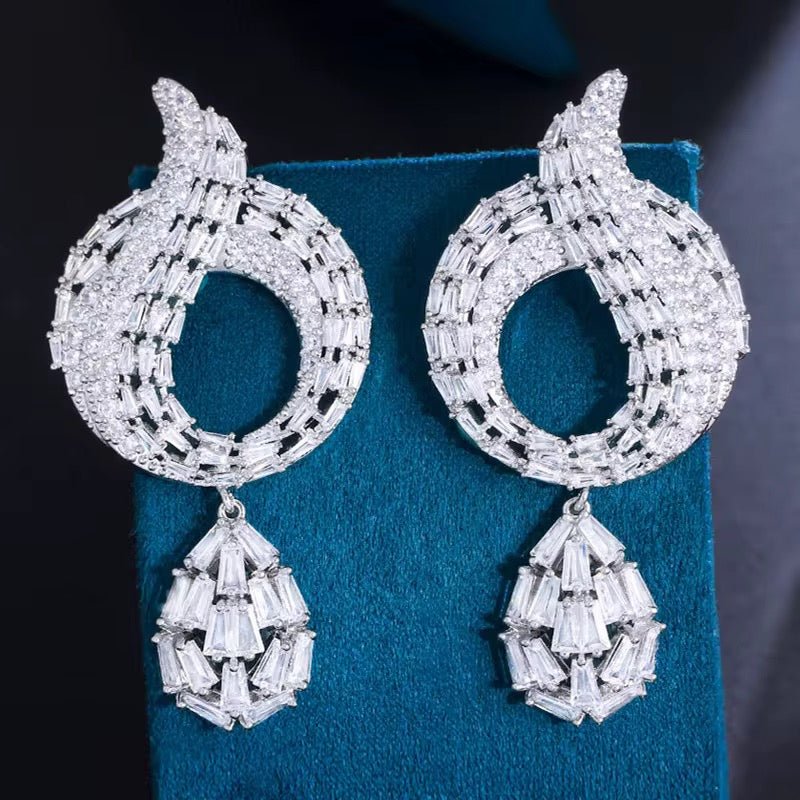 SILVER AAA DROP EARRINGS