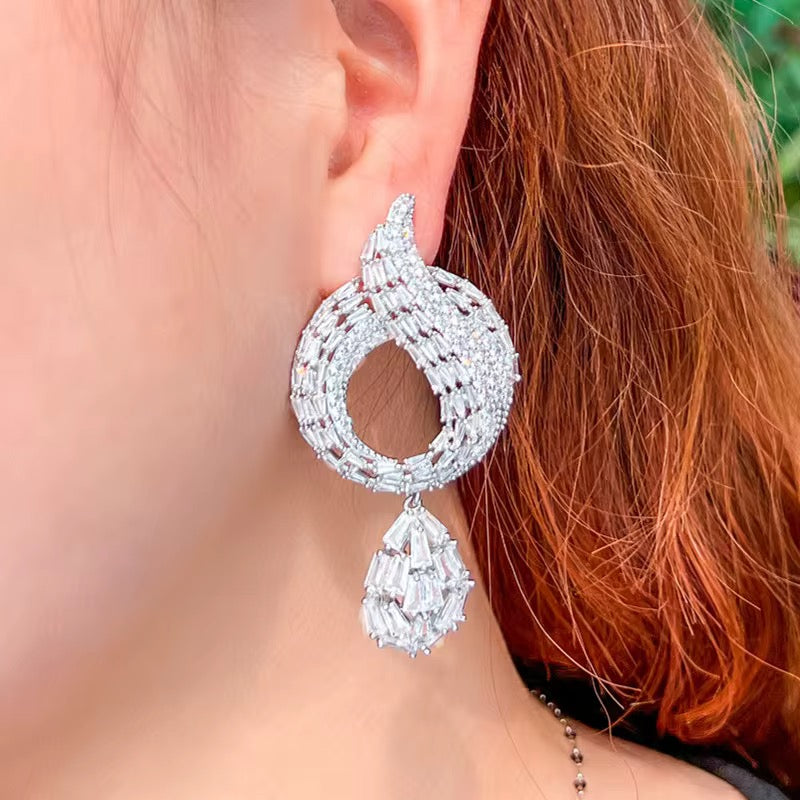 SILVER AAA DROP EARRINGS
