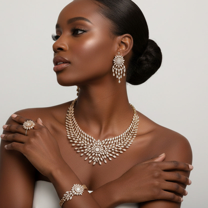 FISHBONE ROSEGOLD JEWELRY SET