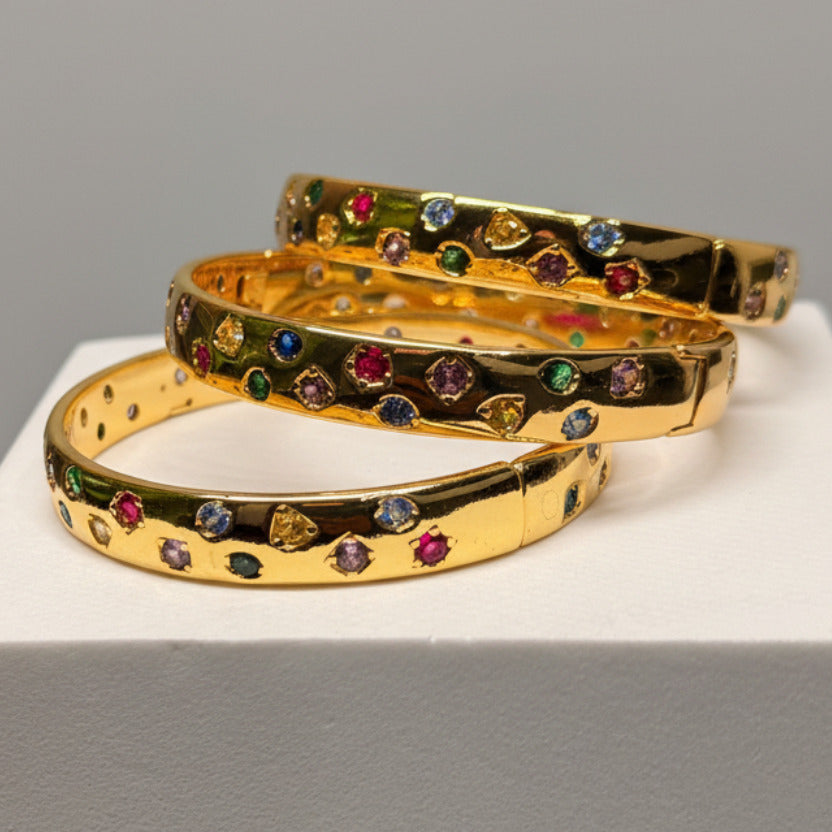 Gemstone Gold Bangle