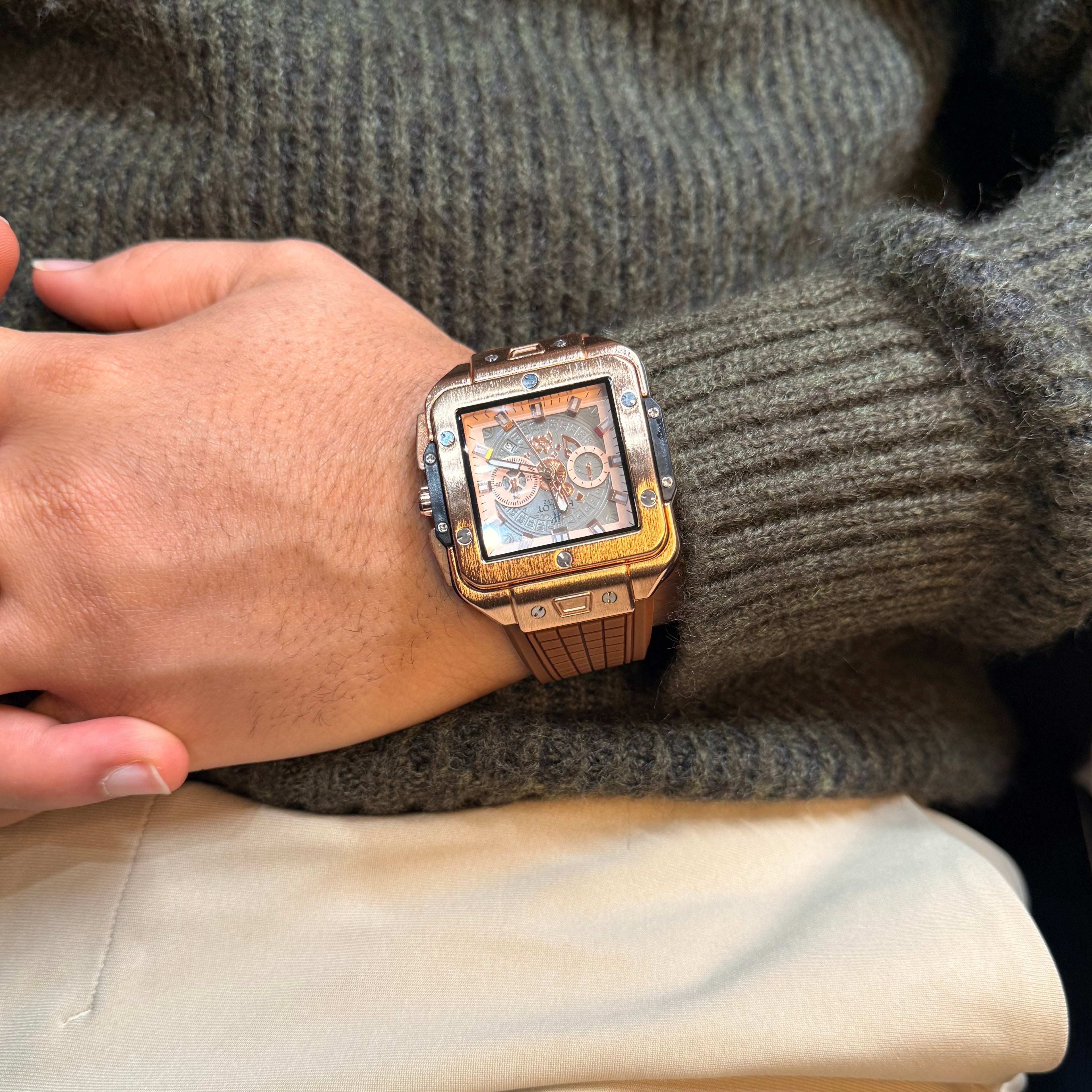 Square Chrono Wristwatch