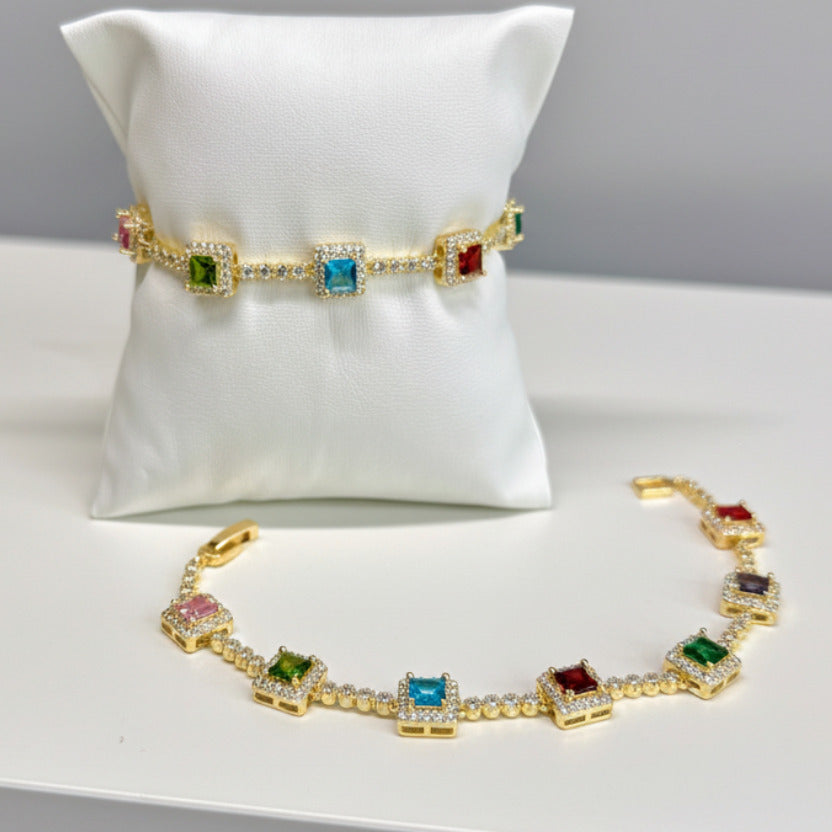 CUBE MULTICOLOR ZIRCONIA BRACELET