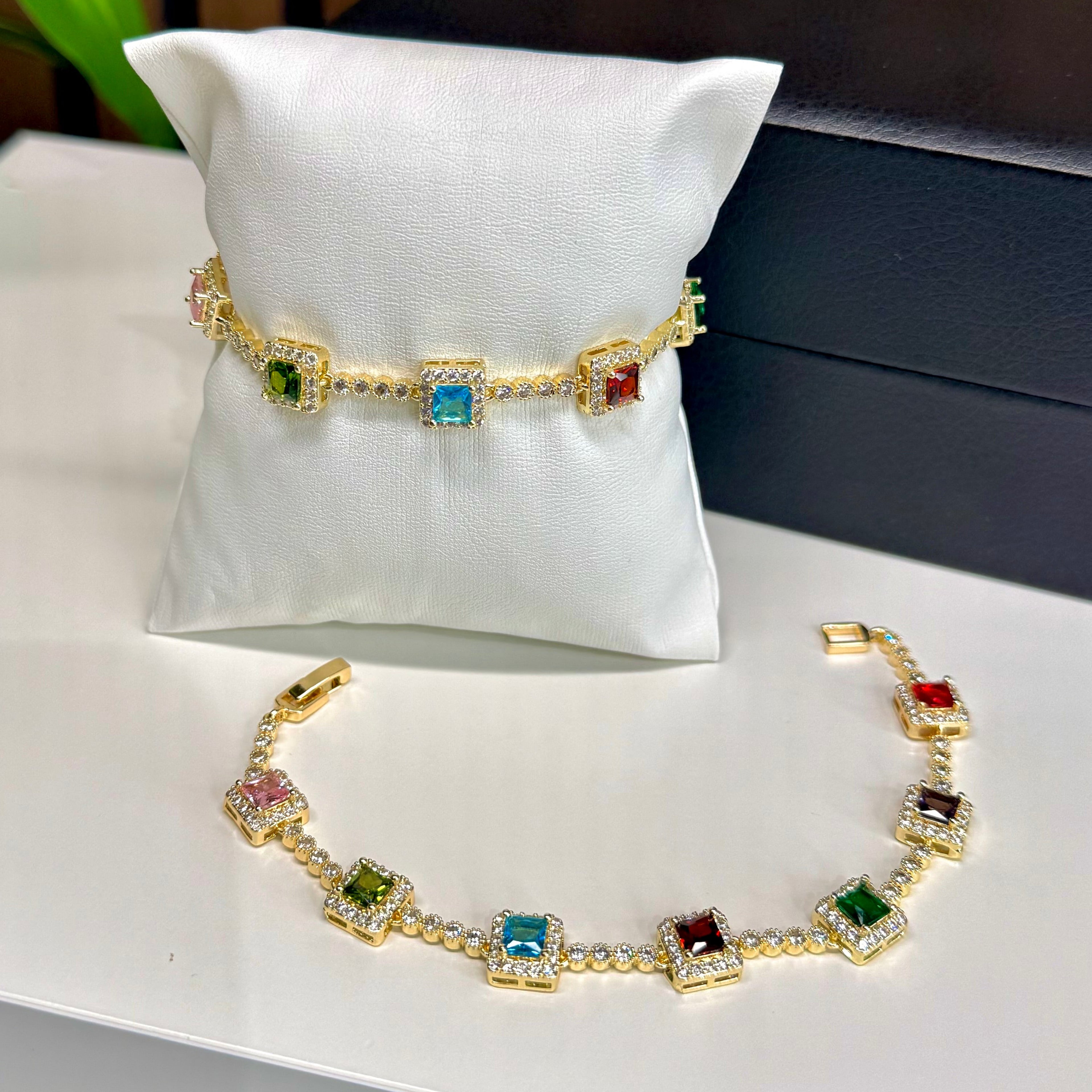 CUBE MULTICOLOR ZIRCONIA BRACELET