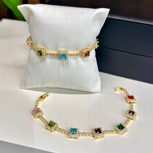 CUBE MULTICOLOR ZIRCONIA BRACELET
