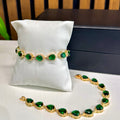 Emerald Teardrop Crystal Bracelet