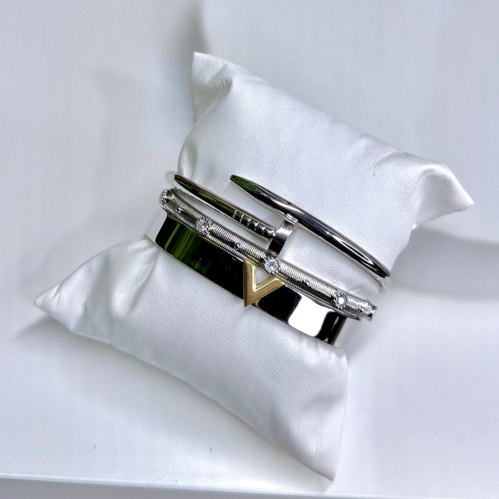 Silver Luxe Bangle Stack