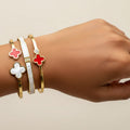 Clover Charm Bangle Stack