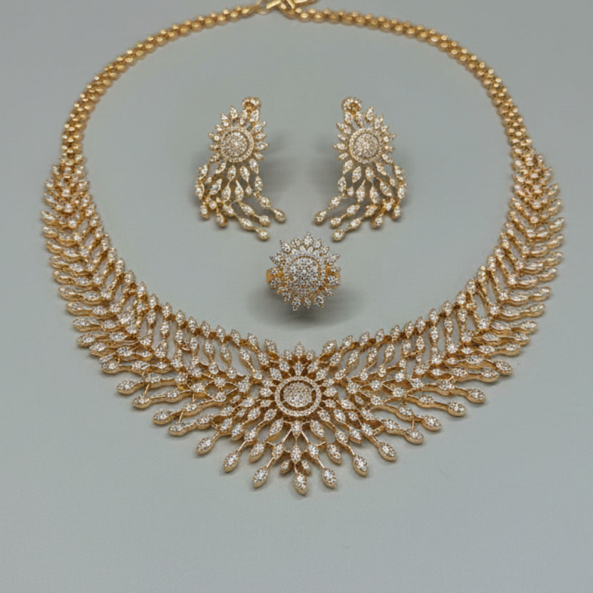 FISHBONE ROSEGOLD JEWELRY SET