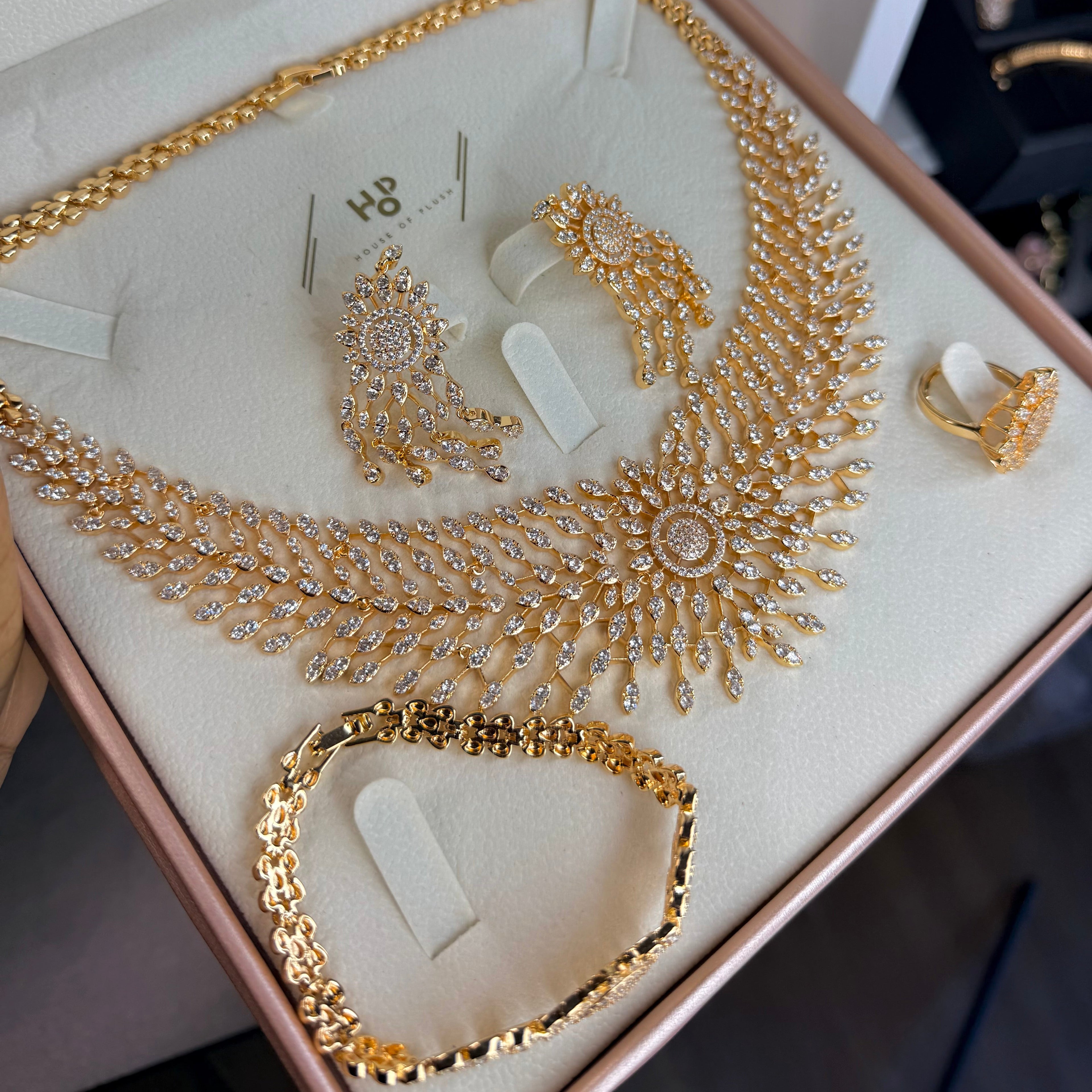 FISHBONE ROSEGOLD JEWELRY SET