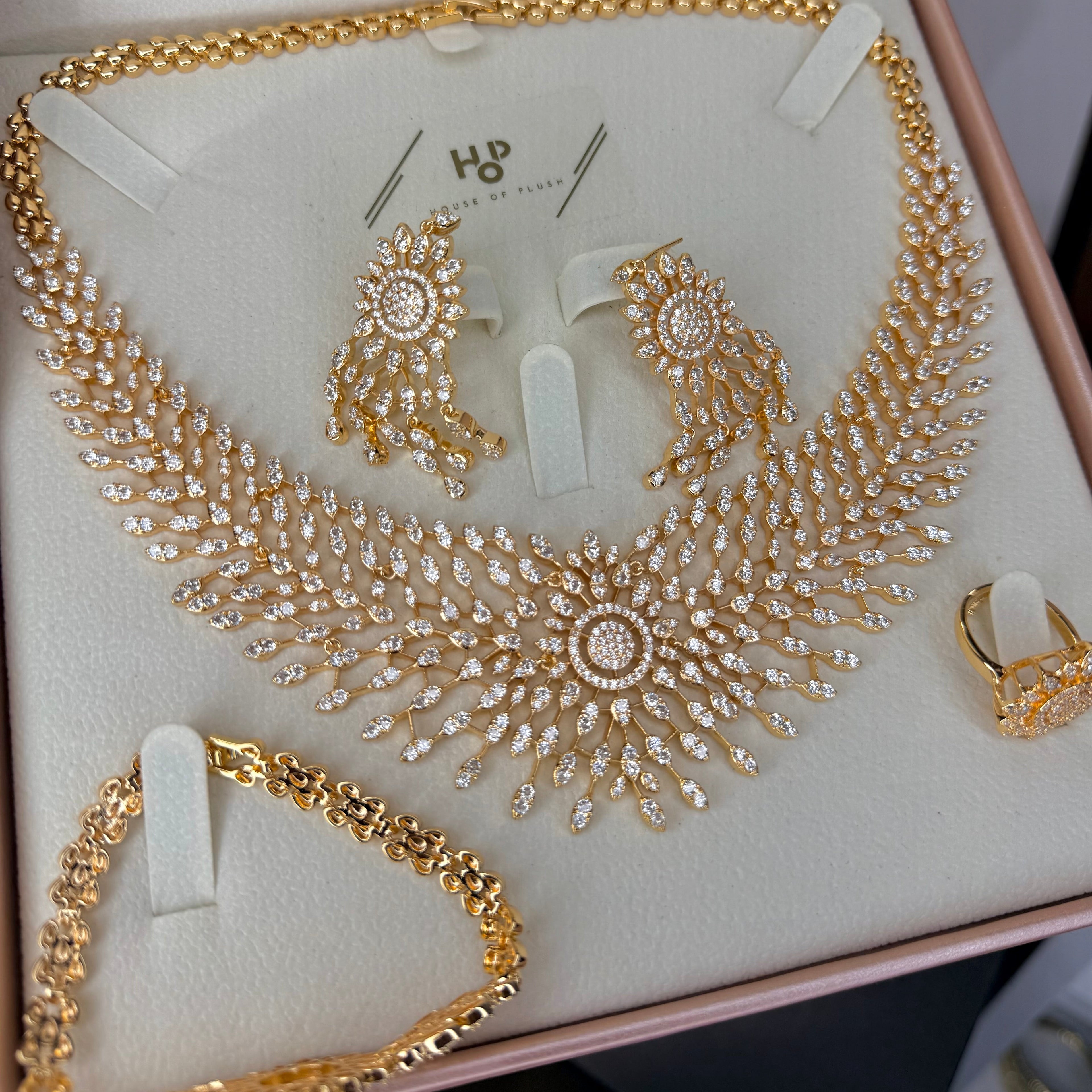 FISHBONE ROSEGOLD JEWELRY SET