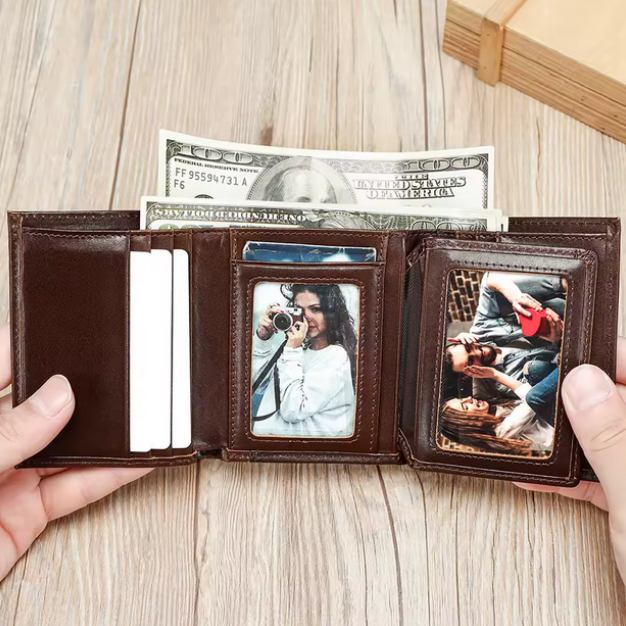 Mens RFID Trifold Genuine Leather Wallet